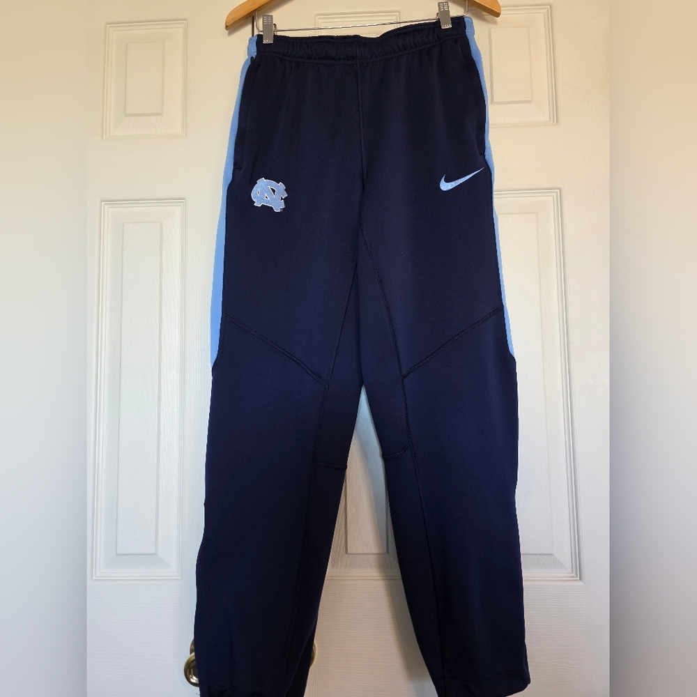 Nike Dri Fit Mens NC Tarheels Logo Dark Blue Track Athletic Pants, Size S